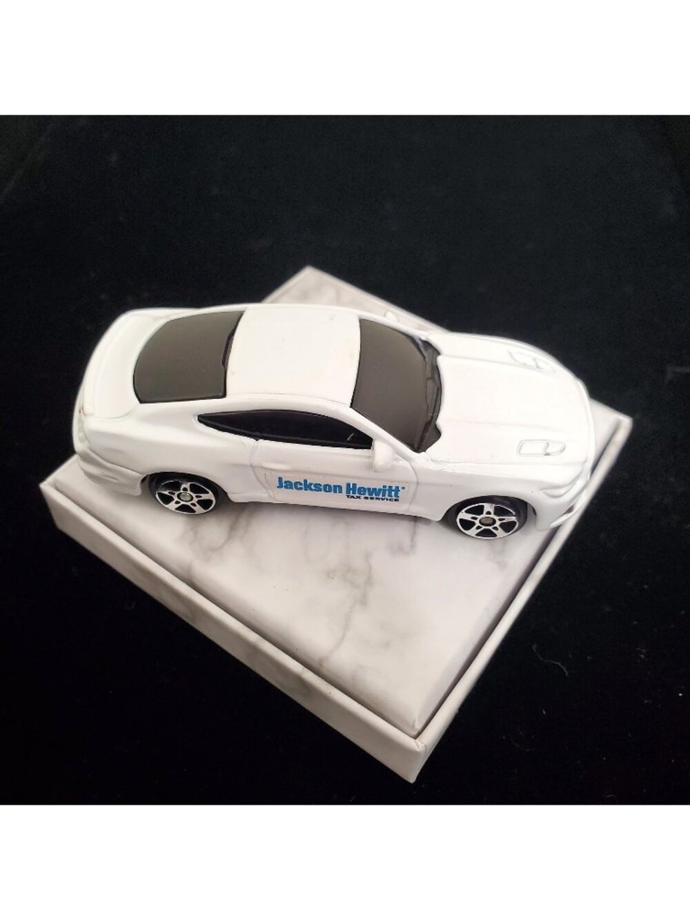 Maisto 2015 Ford Mustang GT Diecast Car White Jackson Hewitt Tax ServeLogo Promo